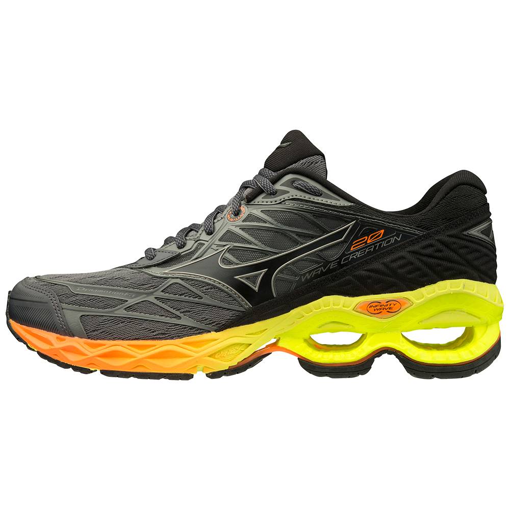 Panske Bezecke Topanky Mizuno Wave Creation 20 Siva/Žlté Vypredaj QVEU56142